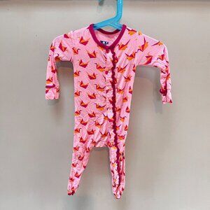 Kickee Pants Lotus Origami Crane Footie Pajamas 9-12 Months‎ Pink